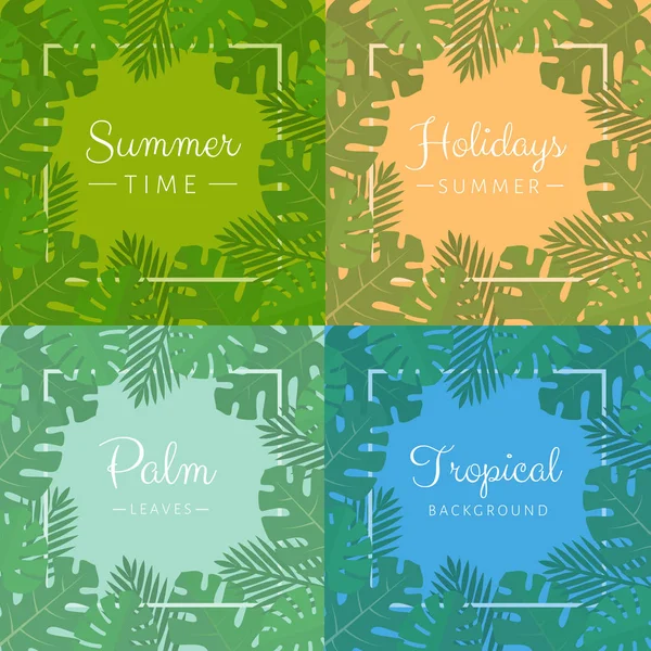 Palm Hagy Háttér Beállítása Aloha Nyomtatása Palm Tree Trópusi Minta — Stock Vector