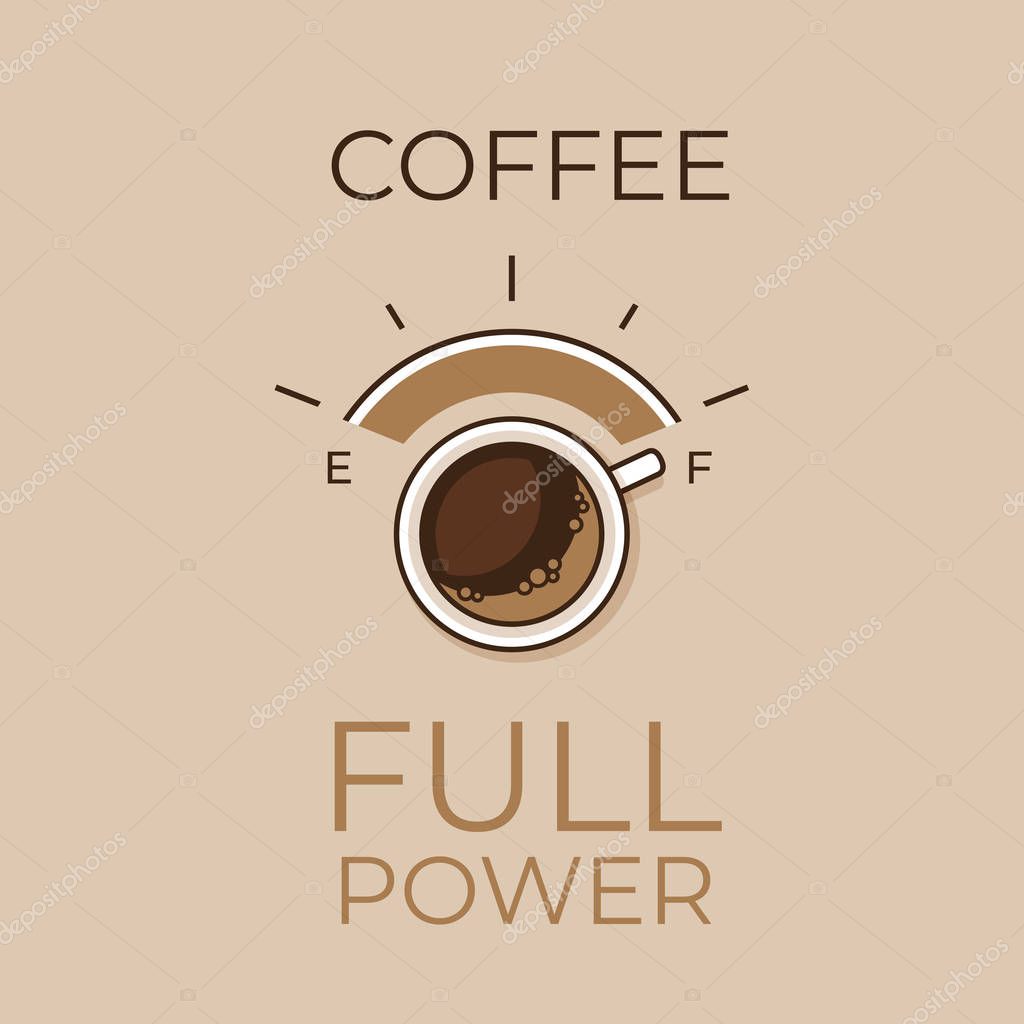 Coffee concept. Coffee power. Flat style, vector illustration.
