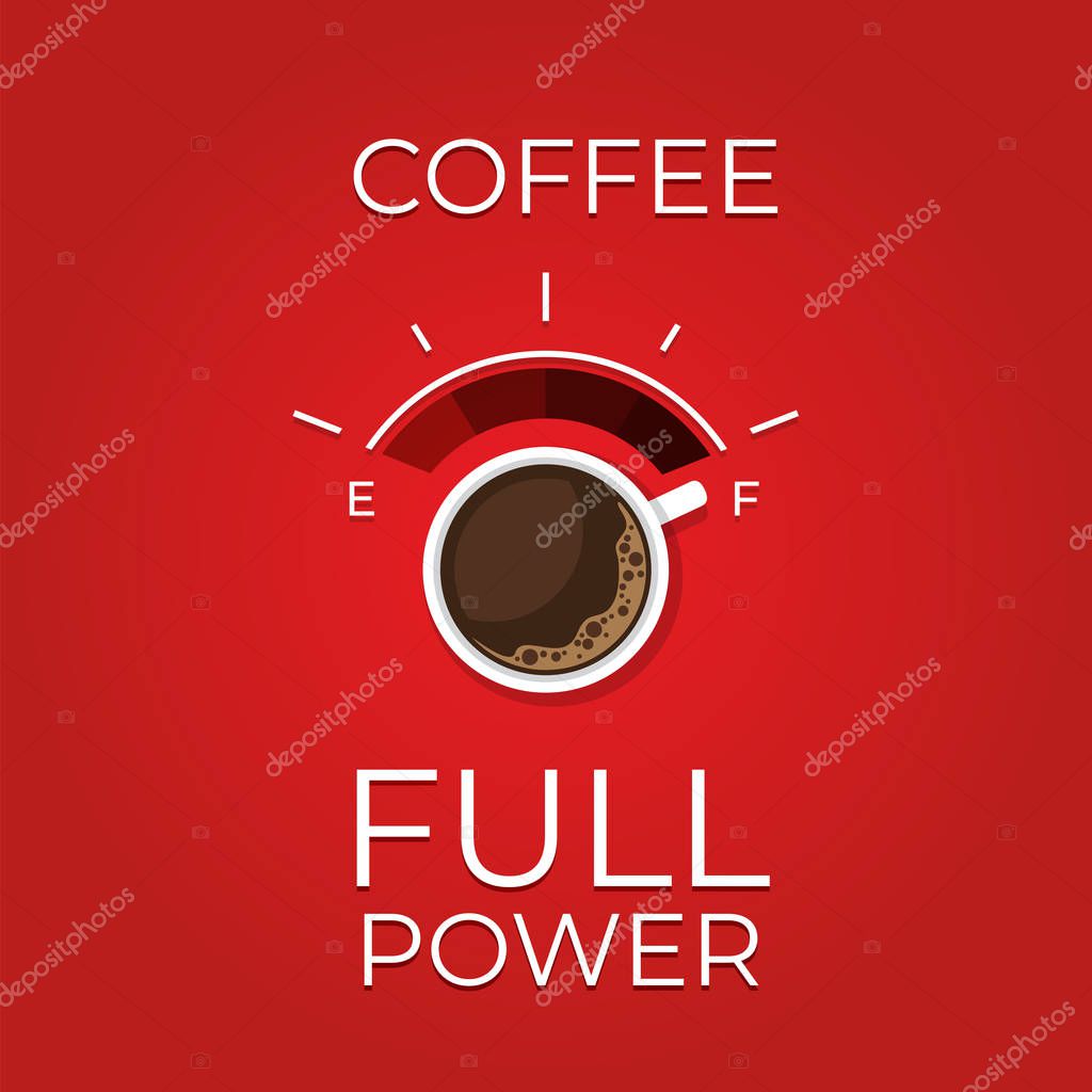 Coffee concept. Coffee power. Flat style, vector illustration.