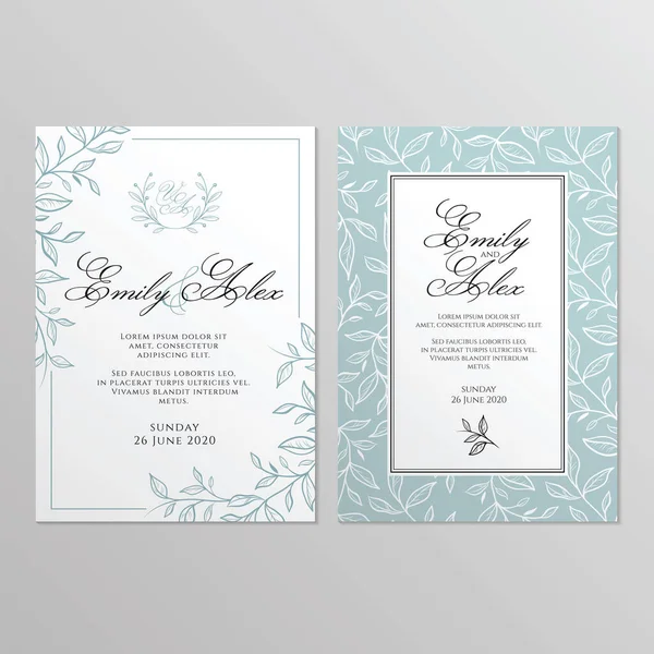Cartão Convite Casamento Com Ornamento Floral Ornamento Ouro Botânico Ilustração —  Vetores de Stock