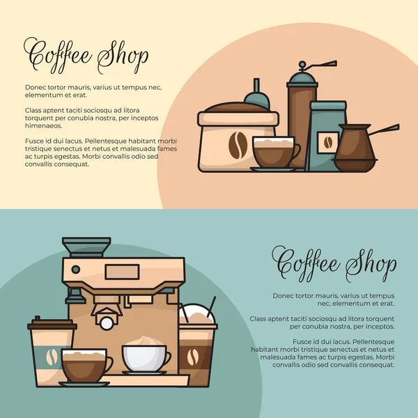 Coffee Banner Cup Coffee Brewing Methods Coffee Makers Coffee Machines Stock Illustration