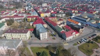 Grodno, Beyaz Rusya'nın havadan görünümü. Tarihi şehir merkezi 