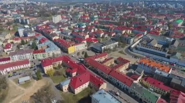 Grodno, Beyaz Rusya'nın havadan görünümü. Tarihi şehir merkezi 