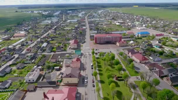 La ville d'Ivye, Biélorussie. Drone vue aérienne vidéo — Video