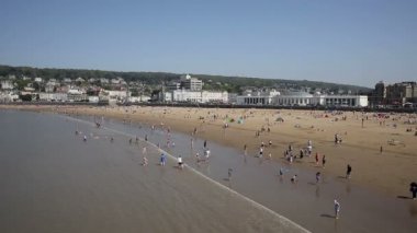 Weston-Super-Mare Somerset plaj ve sahil güzel havalarda