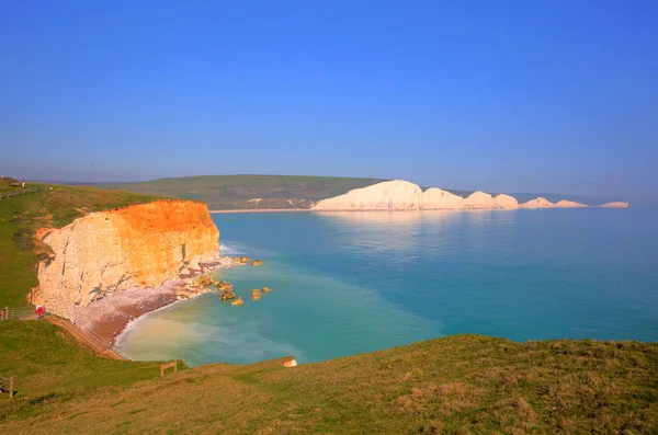 Seven Sisters Cliffs England Seaford Eastbourne Tourist Attraction Beautiful Day — Stock Photo, Image