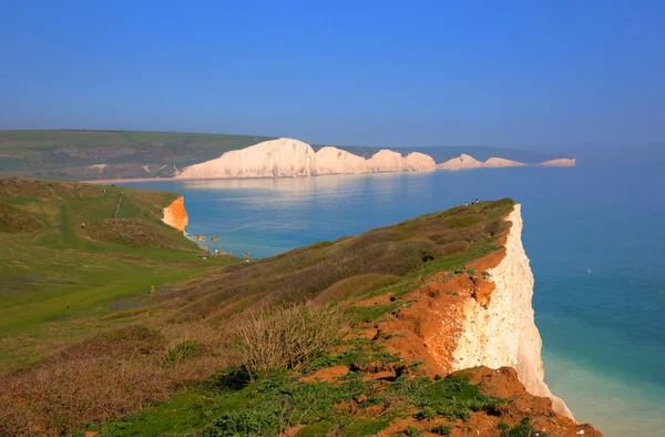 Sieben Schwestern South Downs East Sussex Touristenattraktion — Stockfoto