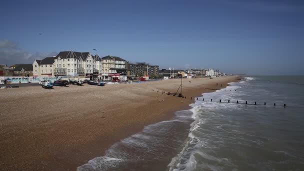 博格诺里吉斯海滩和波浪英国英国 — 图库视频影像