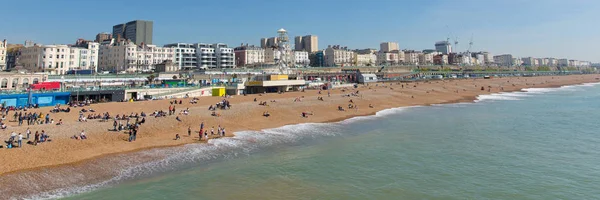 Brighton Beach Populära Brittiska Turist Stad Panoramautsikt — Stockfoto