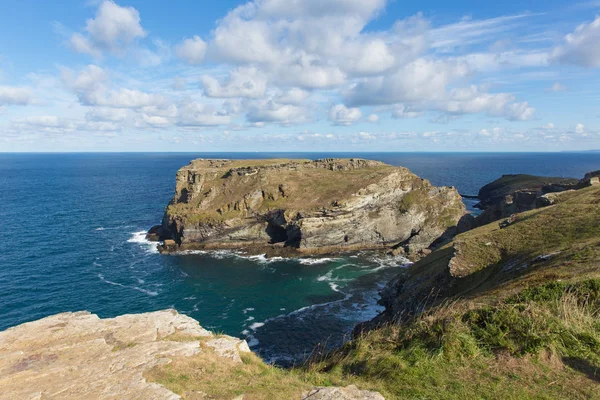 Vista Ruta Costera Cerca Tintagel Cornwall Inglaterra Reino Unido —  Fotos de Stock