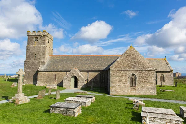 Chiesa Santa Materiana Vicino Castello Tintagel Cornovaglia Edificio Tradizionale Della — Foto Stock