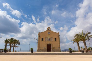 Puerto de Mazarron ve Cartagena arasında yer alan kıyı köyünde Carmen kilise Our Lady Bizim Lady La Isla Plana Murcia İspanya Hermitage