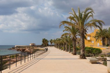 Coast path La Isla Plana Murcia Spain near Our Lady of Carmen church