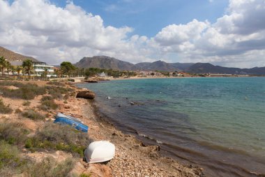 Puerto de Mazarron ve Cartagena arasında Murcia İspanya La Isla Plana Sahili bulunan