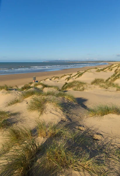 Camber Sands Beach East Sussex Vacker Sandstrand Nära Råg Och — Stockfoto