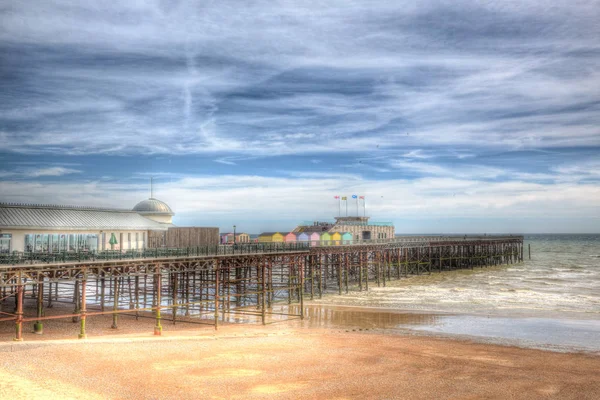 Hastings Pier East Sussex England Colourful Hdr — Stock Photo, Image