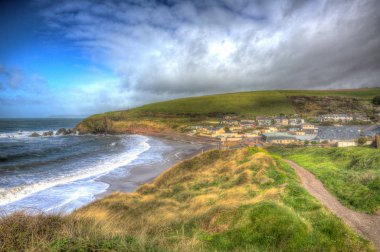 Challaborough Güney Devon İngiltere İngiltere popüler sörf kumsalda Burgh Adası ve Bigbury-on-sea yakınındaki Güney Batı sahil yolu 