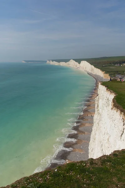 Birling Gap Playa Los Acantilados Tiza Seven Sisters Cerca Beachy — Foto de Stock