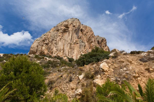 Calp Large Spain View Penon Ilfach Famous Landmark — Stock Photo, Image
