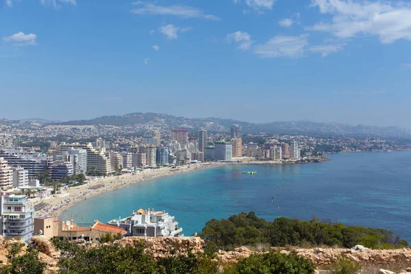 stock image View from Calp rock touruist attraction landmark to north La Fossa beach