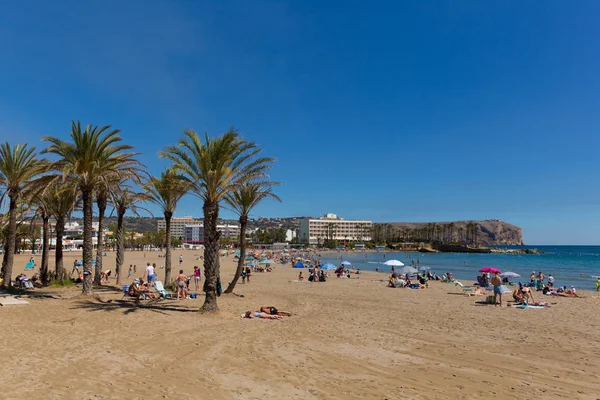 Xabia España Playa Del Arenal Con Palmeras —  Fotos de Stock