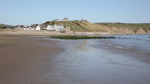 Aberdaron Plaża Półwysep Gwynedd Walia Popularne Wybrzeże Nadmorskie Miasto — Wideo stockowe