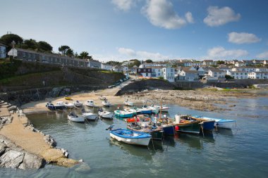 Portscatho Cornwall güzel Roseland Yarımadası İngiltere 'nin İngiliz kıyıları