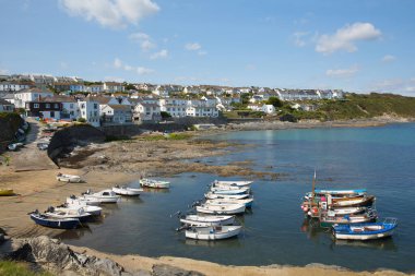 Portscatho Cornwall Roseland Yarımadası İngiltere 'nin Cornish kıyıları