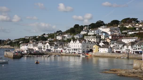 Jachta Plachtění Přístavu Mawes Cornwall Roseland Poloostrov — Stock video