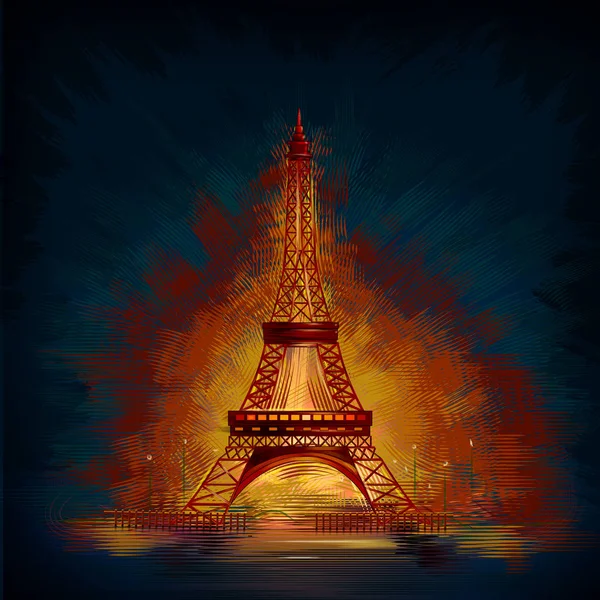 Torre Eiffel monumento histórico de París, Francia — Archivo Imágenes Vectoriales