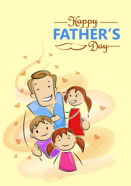 Illustration Vectorielle Happy Fathers Day Salutations Fond — Image vectorielle