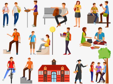 Okul ve kolaj erkek ve kız öğrenci çalışmaları yapıyor