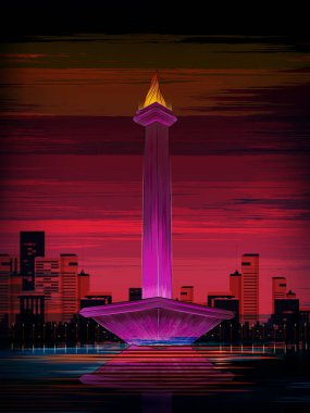 MONAS dünya ünlü tarihi anıt Jakarta, Endonezya