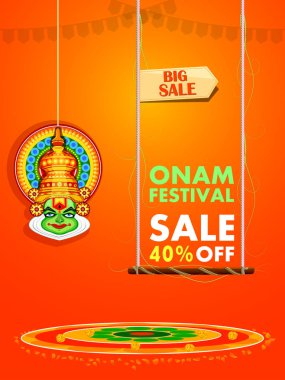 Mutlu Onam büyük alışveriş satış reklam arka plan vektör çizim