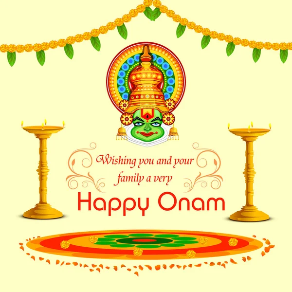 Fondo Feliz Festival Onam — Vector de stock