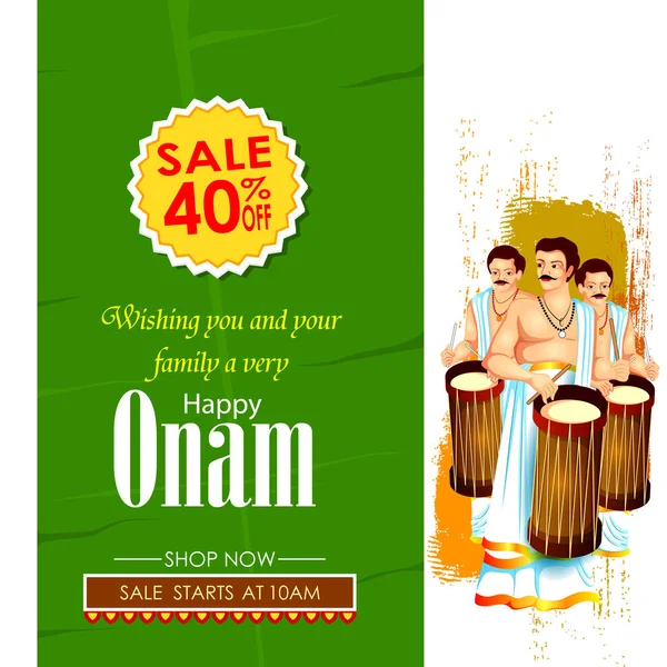 Happy Onam Big Shopping Vente Publicité fond — Image vectorielle
