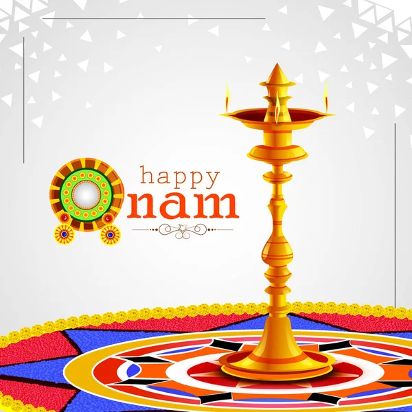 Happy Onam achtergrond voor Festival van Zuid-India Kerala — Stockvector