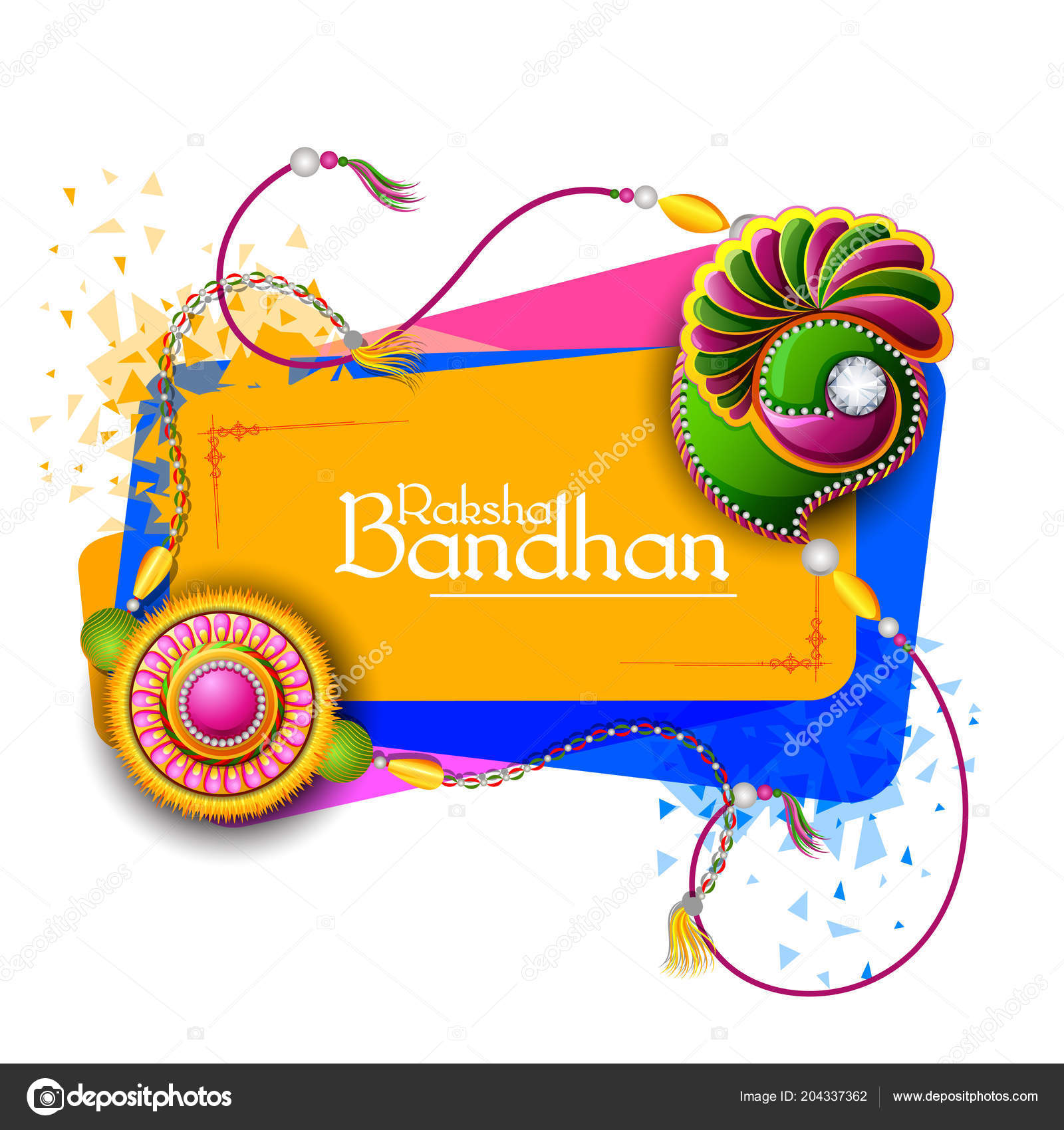 Decorated Rakhi For Indian Festival Raksha Bandhan Stock Vector