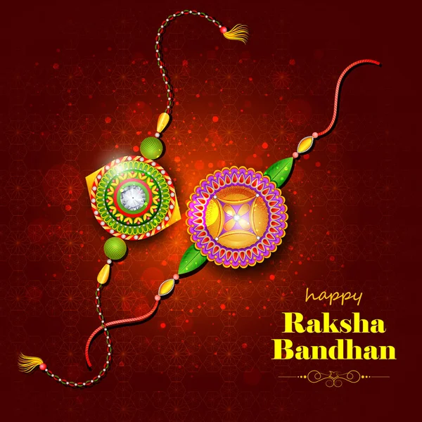 Versierde rakhi voor Indiase festival Raksha Bandhan — Stockvector