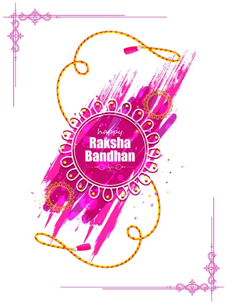 Διακοσμημένο ρακί για ινδικό φεστιβάλ Raksha Bandhan — Διανυσματικό Αρχείο