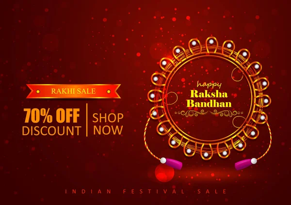 Hint Festivali Raksha Bandhan alışveriş satış promosyon teklifi için dekore edilmiş serdar — Stok Vektör