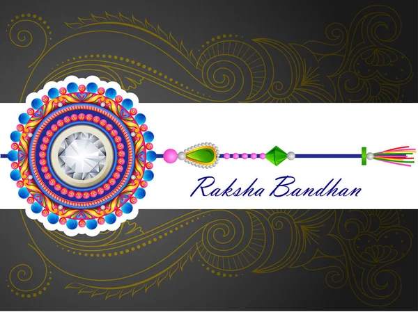 Geschmückter Rakhi für indisches Festival Raksha Bandhan — Stockvektor