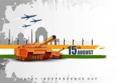 Famous monument of India in Indian background for Happy Independence Day clipart