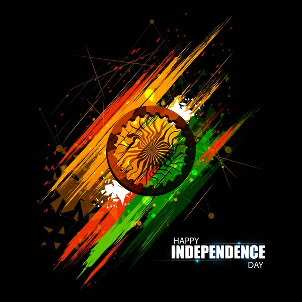 Indiase tricolor achtergrond voor 15 augustus Happy Independence Day of India — Stockvector