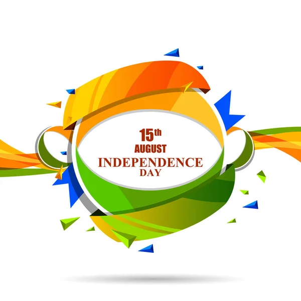 Ινδική τρίχρωμη φόντο για 15 Αυγούστου Ευτυχισμένη Ημέρα Ανεξαρτησίας της Ινδίας — Διανυσματικό Αρχείο