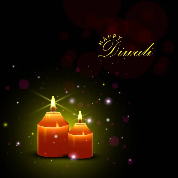Bougie décorée pour Joyeuse fête Diwali célébration de vacances de l'Inde fond de salutation — Image vectorielle