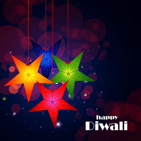 Vector Illustratie Van Versierde Hanglamp Voor Happy Diwali Festival Vakantie — Stockvector
