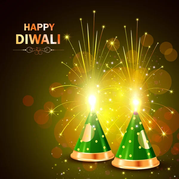 Burning Firecracker in Happy Diwali Royalty Free Stock Illustrations