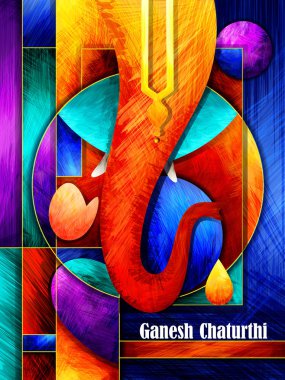 Lord Ganapati vektör çizim mutlu Ganesh Chaturthi festival arka planı için