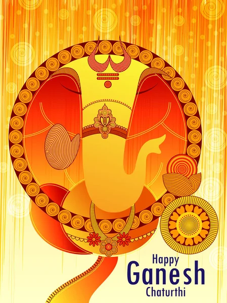 Lord Petr šťastný Ganesh Chaturthi festivalu pozadí — Stockový vektor